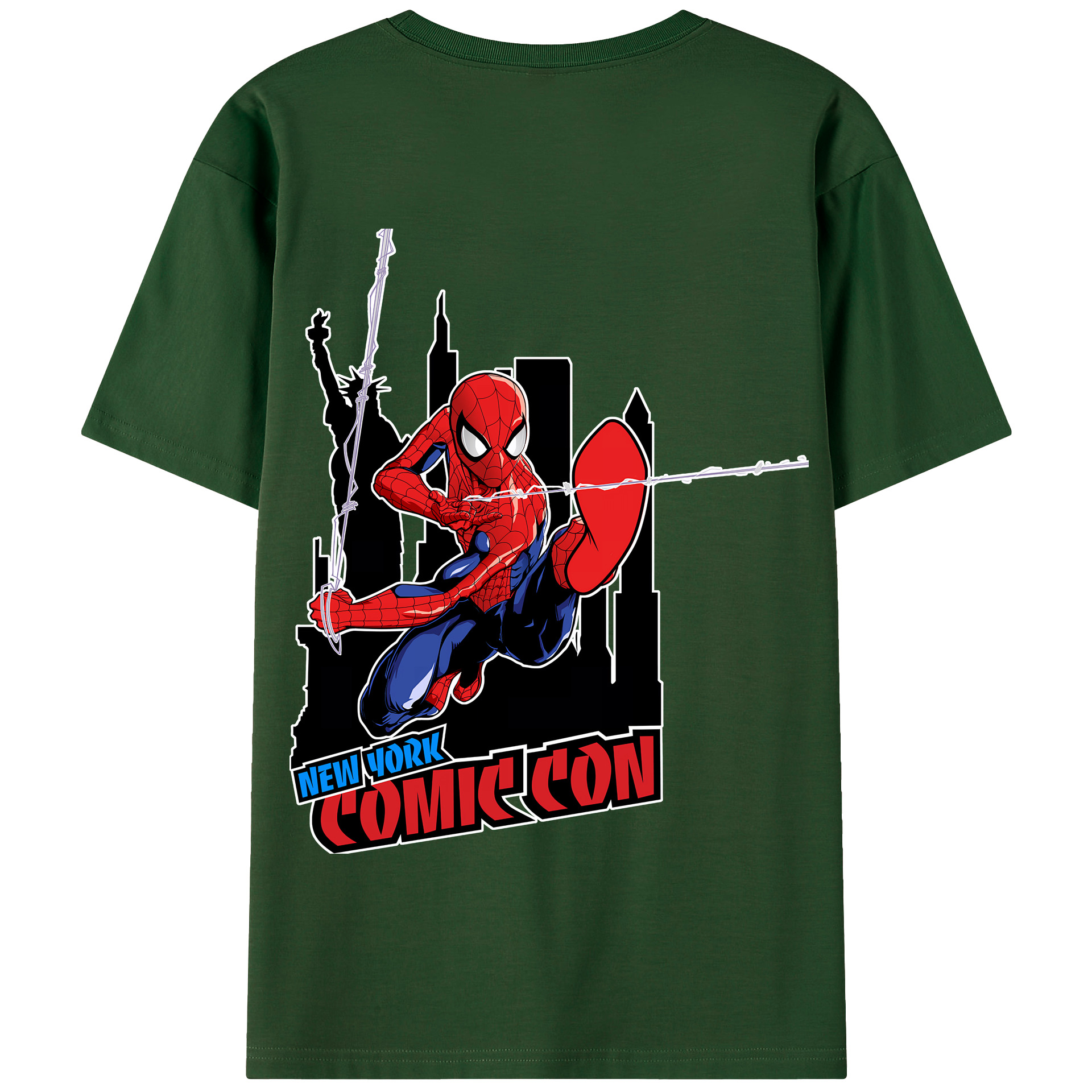 Spider Man スパイダーマン 綿100％半袖Tシャツ（背面プリント）